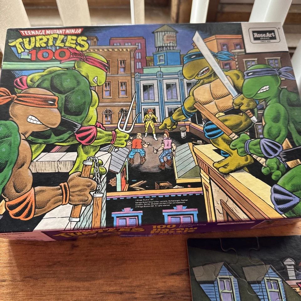 Casa en la azotea Teenage Mutant Ninja Turtles 1987 vintage 100 piezas Puzzle Completo Foto 2 de 4
