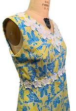 LILLY PULITZER Vintage 70s Women's Sleeveless Butterfly Print Dress - Sz S