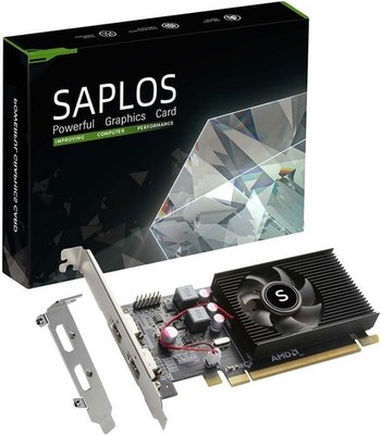 SAPLOS Radeon HD 6570 Computer Grafikkarte, 1G, GDDR3, 64 Bit, 2 x HDMI, Video