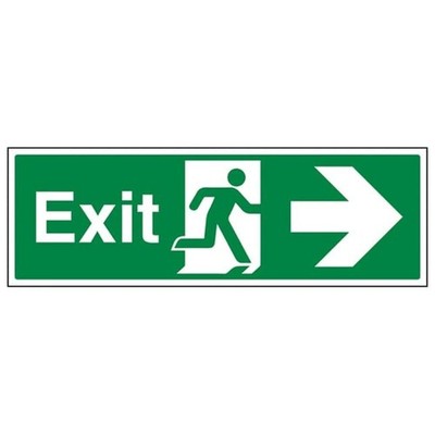 Sicherheitsschild mit Aufschrift ''Safe Condition Exit - Exit Arrow Right'', 300