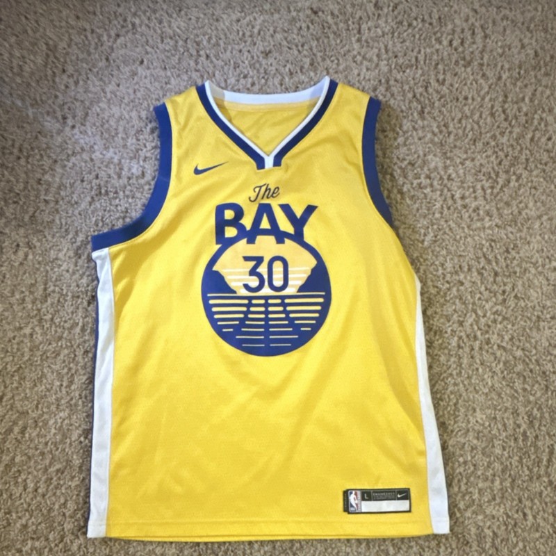 Nike Golden State Warriors Stephen Curry 'The Bay' NBA Jersey Yellow Blue
