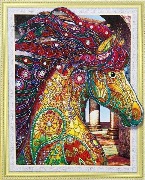 Diamantmosaik-Mandala, 7D-Diamantstickerei Pferd, 30 X 40 Cm-image