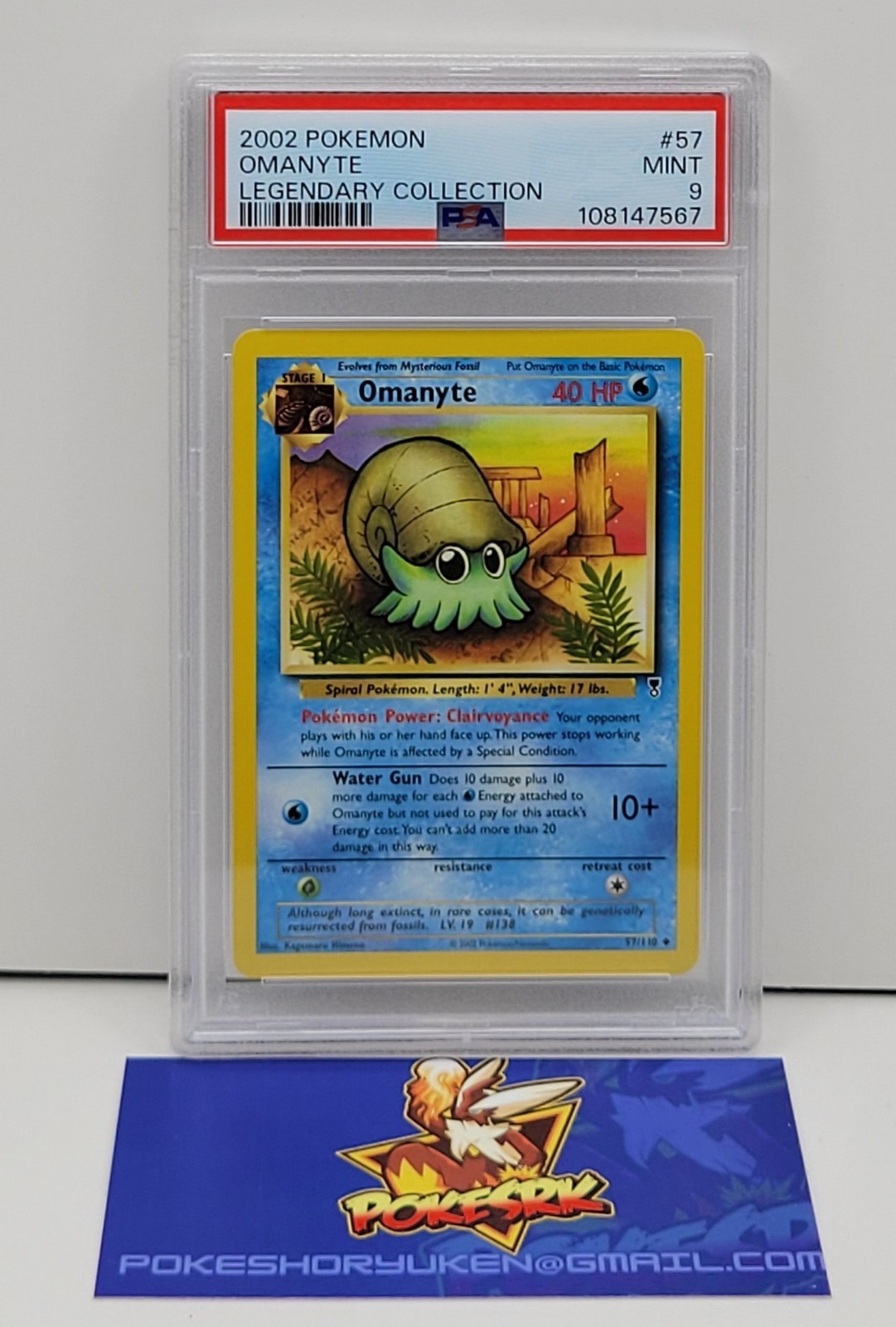Pokemon 2002 PSA 9 Legendary Collection Omanyte 57/110
