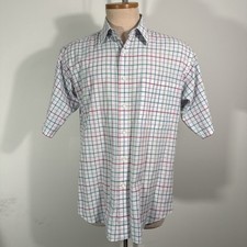 Christian Dior Monsieur Short Sleeve Patterned Button Down Shirt Size M