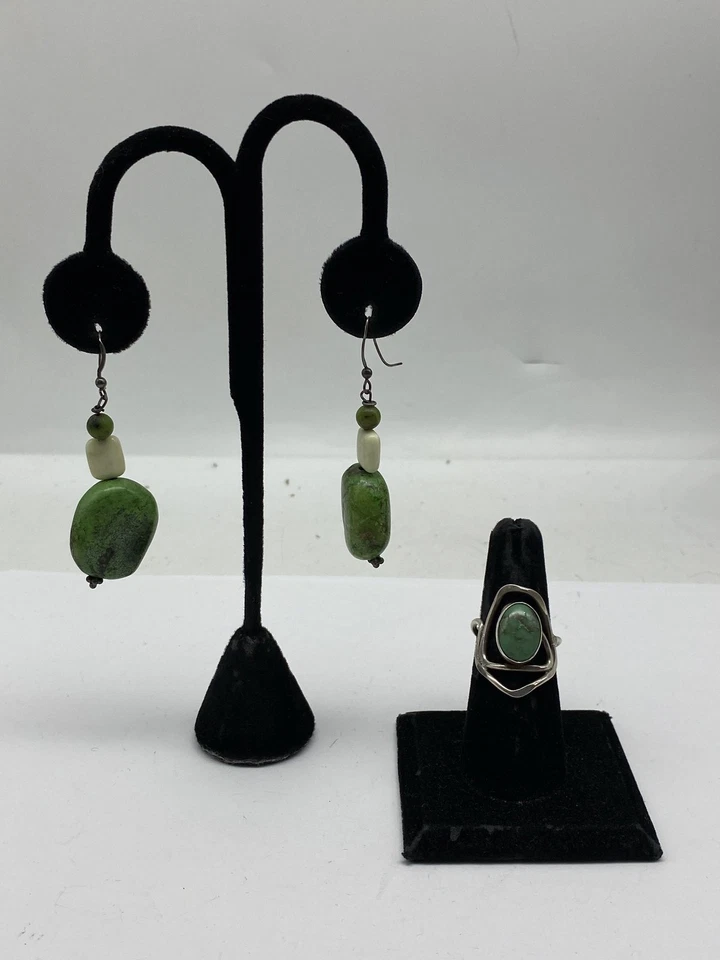 Sterling Silber verschiedene Ring/Ohrring Schmuck Konvolut 2 Teile 21,0 g