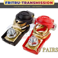 10 Pairs Car Battery Terminal Connector Top Post Positive Negative Heavy Duty