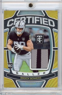 Brock Bowers (RC) Baller Jersey Patch Gold  /10 - 2024 Panini Totally Certified
