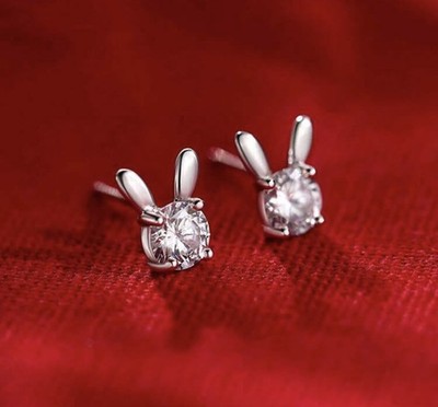 Minimalistische Luxus glänzende Zirkonia Kaninchen Ohr Manschette Ohrringe, mit Geschenkbox   