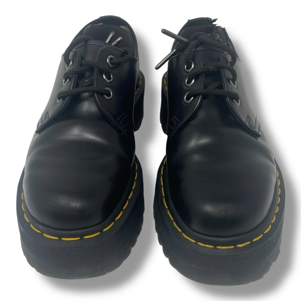 Zapatos Oxford Dr Martens EE. UU. Damas Talla 6 1461 Cuádruple Negro Plataforma Golpeada Foto 4 de 4