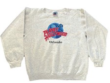 Vintage Planet Hollywood Crewneck Sweatshirt Orlando Gray Women M Made in USA