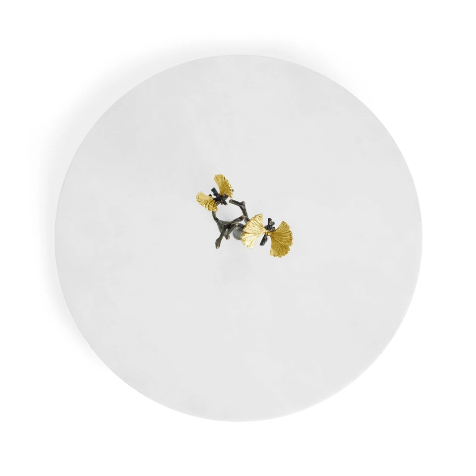 Michael Aram Butterfly Ginkgo Lazy Susan Marble - Image 3 of 4