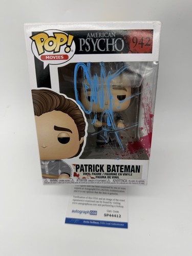 Christian Bale signed Psycho Funko Pop 942 Patrick Bateman Not Harry Styles