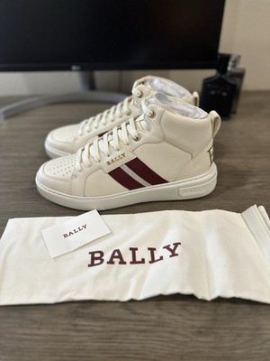 Bally Meson Bone Mid-Top Leather Sneakers Mens Sz 9.5 100% Authentic NWB
