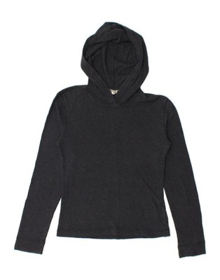 J. CREW Damen Pullover Pulli mit Kapuze UK 10 Small Grau Baumwolle CK32