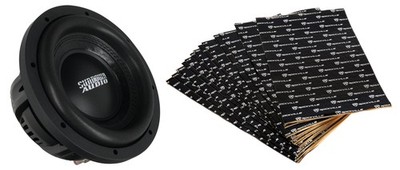Sundown Audio SML-8 D4 8'' 400w RMS DVC 4-Ohm Slim Subwoofer Shallow Sub+Rockmat
