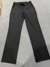 Jaanuu Scrub Pants Mens XS Black Stretch Workwear Drawstring Waist Cargo Pockets