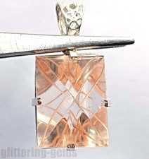 14.00 Ct IGL Lab Grown CVD Raw Diamond VVS1 Pendant 925 Silver Free Chain 6DDJ