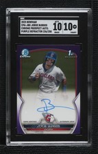 2023 Bowman Chrome Prospect Purple Refractor Jorge Burgos SGC 10 GEM Auto 0m86