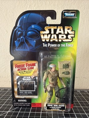 KENNER Star Wars POTF with Freeze Frame Action Slide ENDOR REBEL SOLDIER figure