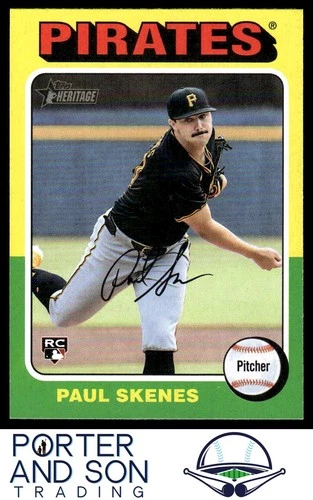 Paul Skenes RC 2024 Topps Heritage #594 Pittsburgh Pirates Baseball Card