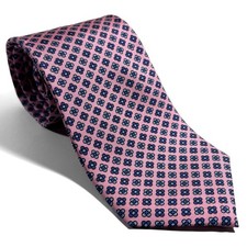 Light Pink Small Floral Silk Tie Handmade in England 