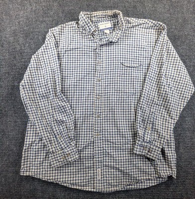 High Sierra Shirt Mens XL Blue White Gingham Locker Loop Back Box Button Down