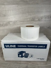 Uline White Thermal Transfer Label 4x2 S-5035 Printer Roll Adhesive Supplies New