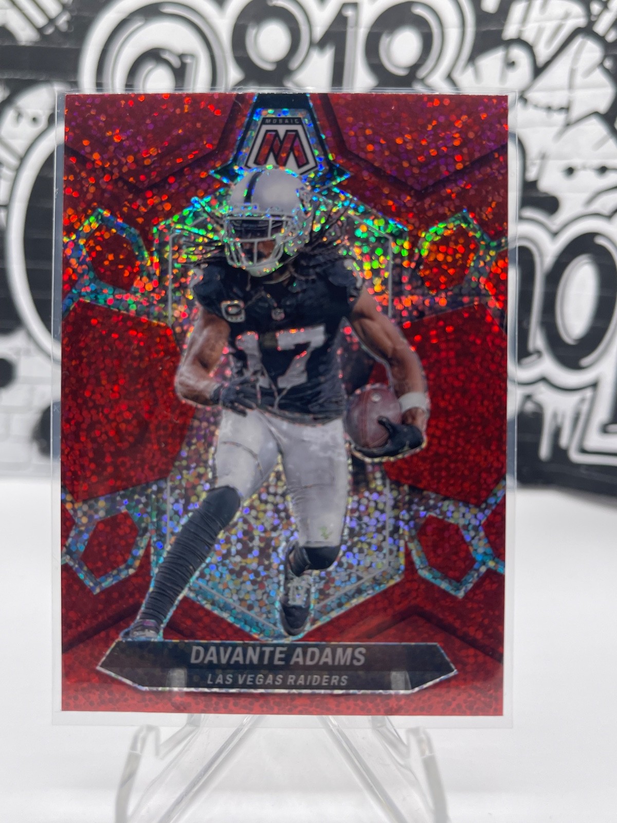 2024 Panini Mosaic Red Sparkle NFL Davante Adams Raiders #115