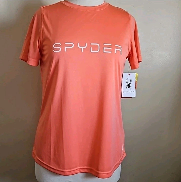 Spyder Salmon UPF Dry-Fit Shirt Sportwear Short Sleeves Dry-Web Size Medium