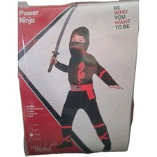 Kids Power Ninja Costume Samurai Fighter Outfit Warrior age 8 to 10 Fancy Dress