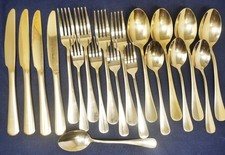HIGH QUALITY GOLD Glossy Stainless Knives, Forks, Spoons set 20 Pieces