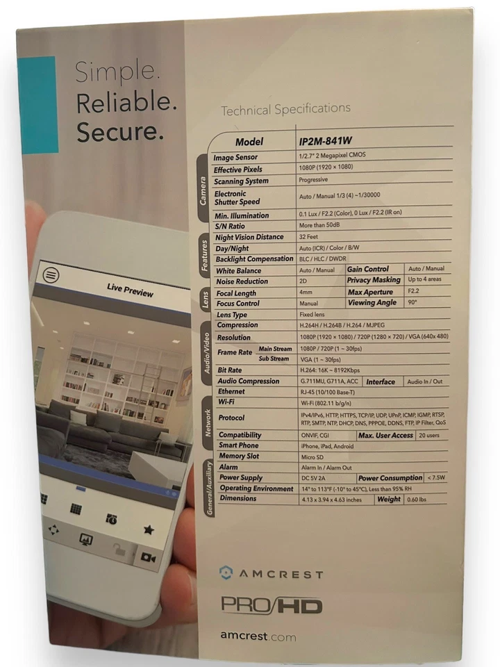 AMCREST Pro HP 6mp 4 ch Network Video Recorder & 4 1080p Pan Tilt WiFi Cameras - Image 4 of 4