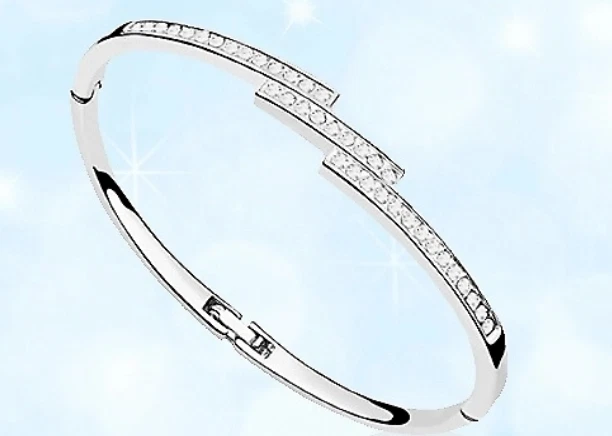 Swarovski elements triple crystal row best sale bracelet