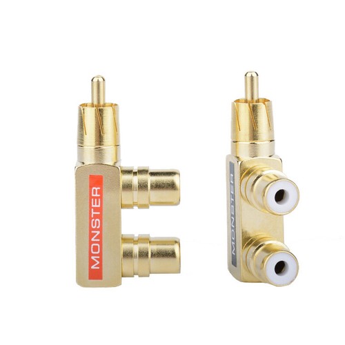 Gold Plated AV Audio Splitter Plug RCA Adapter 1 Male To 2 Female F Connecto _ou - Afbeelding 4 van 10
