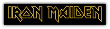 Iron Maiden Logo Yellow Car Bumper Sticker Decal - 5'', 6'' and 8''