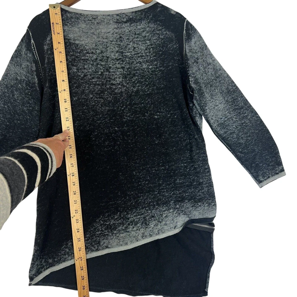 Suéter Asimétrico Peter Nygard Gris Cremallera Acentos Talla M Foto 2 de 4