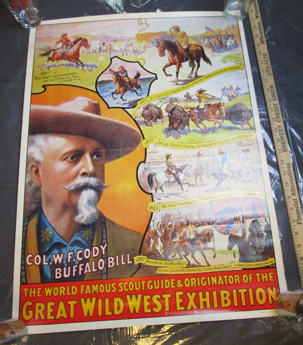 Buffalo Bills Wild West Exhibition Show Poster - 22x29 - Khai Wah Litho ...