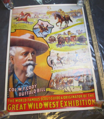 Buffalo Bills Wild West Exhibition Show Poster - 22x29 - Khai Wah Litho ...
