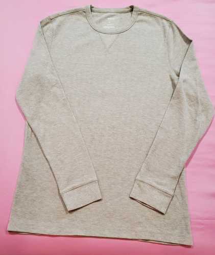 Men's SONOMA Beige Waffle Knit T-Shirt Size Large Tall Long Sleeve - Picture 9 of 9