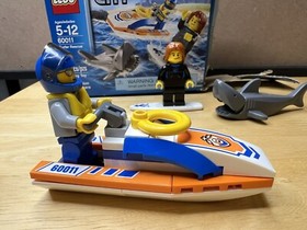 Lego Surfer Rescue boat beach city town coast guard 60011 Lego Complete READ