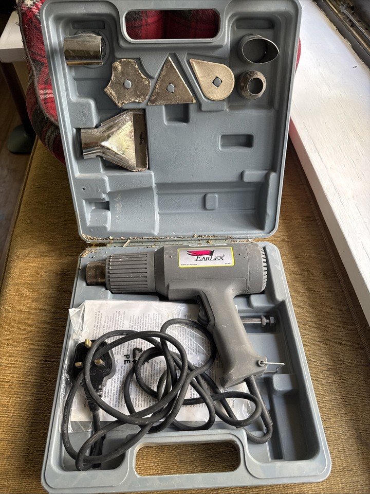 Earlex Heat Hot Air Gun 1600 Watt Case + Accessories Instructions Fully