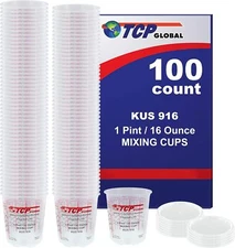 (Full Case of 100 Each - Pint (16oz) Paint Mixing Cups) by Custom Shop - Cups