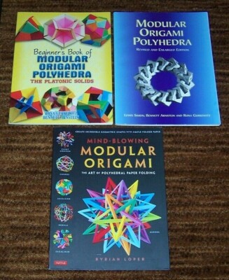 Lot of 3 MODULAR ORIGAMI Books~ Polyhedra Paper-folding ~ Nice condition