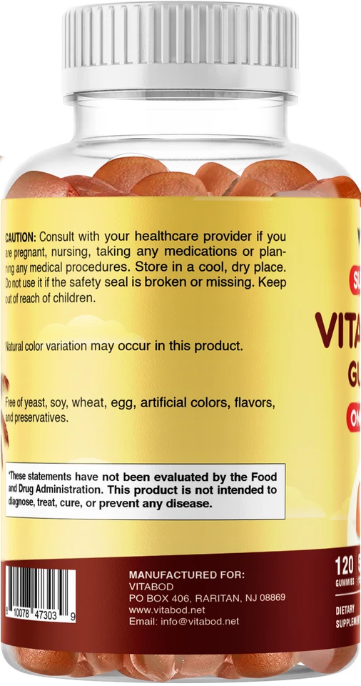 Sugar Free Vitamin D3 50,000 IU Weekly Supplement 120 Vegetable Gummies - Image 3 of 4