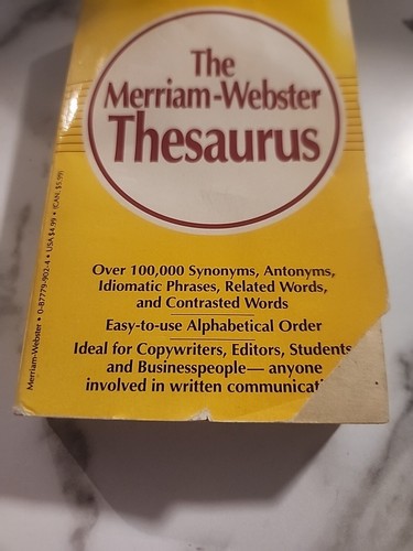 The Merriam Webster Thesaurus Paperback Book 1989 Synonyms, Antonyms, Words - Picture 3 of 13