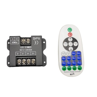 DC 12V-24V 30A LED Strip Dimmer Switch Remote Controller Single Color LED Strip