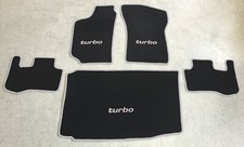 Autoteppich Kofferraum Set für Fiat Coupe + Turbo 1994-00 schwarz  silber 5tlg