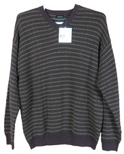 SC000620- NWT CLAIBORNE Mens Cotton Sweater Long Sleeve Stripe Multi XL 79.50
