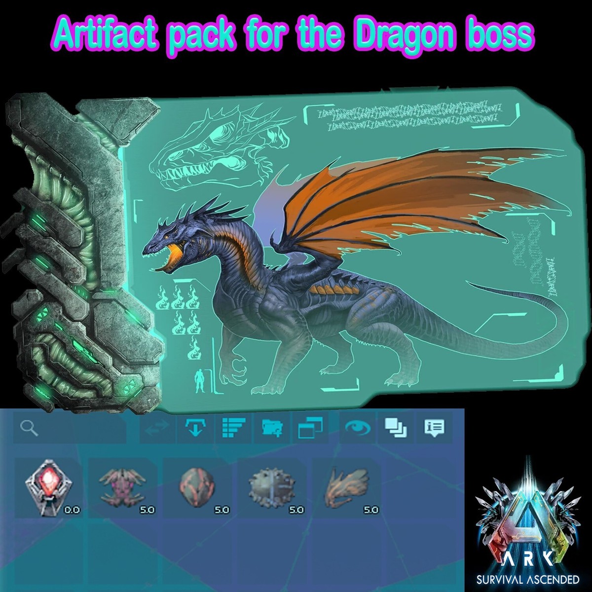 Ark Survival Ascended PVE - Artifact Pack for Island Boss Dragon