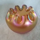 Vintage Fenton Gold Stretch Iridescent Rose Bowl! BEAUTIFUL Approx. 3 1/2" T